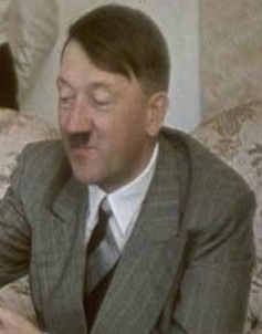 Color photo of mass murderer, war criminal and government tyrant Hitler in his home