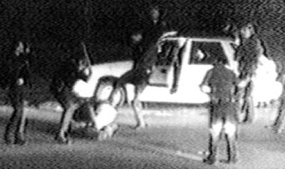 Los Angeles police officers beat the krap out of Rodney King