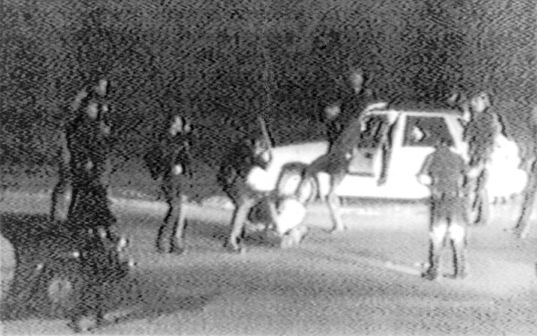 Rodney King being beaten up by the Los Angeles Police Department - LAPD