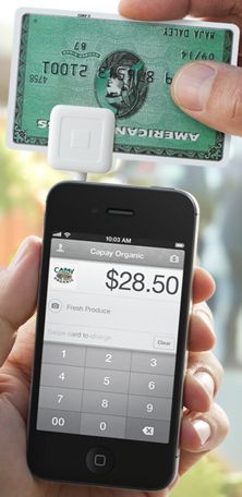 Square credit card reader that attaches to a cell phone like an Android cellphone