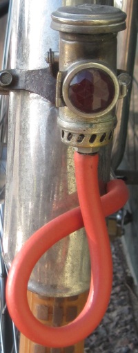 acetylene gas taillight on cool antique bicycle I saw on Mill Avenue in Tempe, Arizona