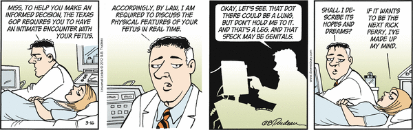 Doonesbury series on Texas abortion laws