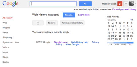 How to turn off Googles history data so google doesn't spy on you