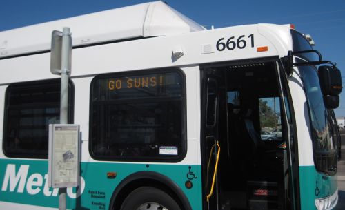 Valley Metro bus number 6661 with advertizing propaganda supporting the Phoenix Suns on March 23, 2012