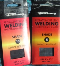 a #10 welding lense and a #5 welding lense in their package